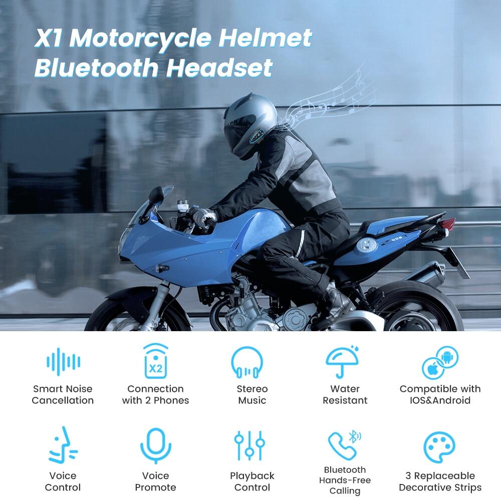 Motorcycle Helmet Bluetooth Hands-Free Headset