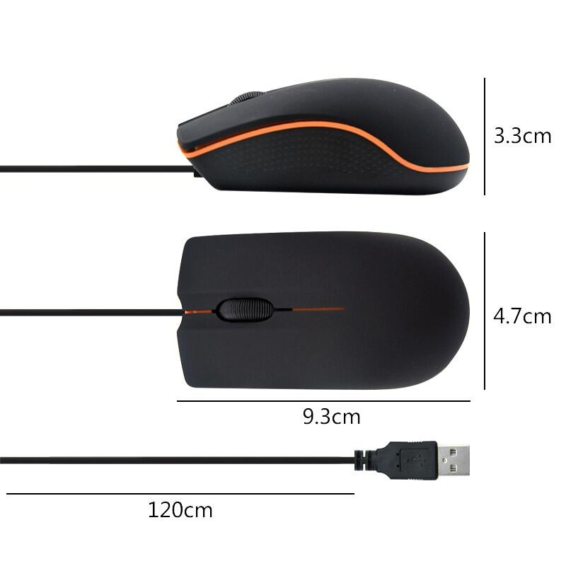 New Wired Mouse 1200DPI Non Slip Matte Texture