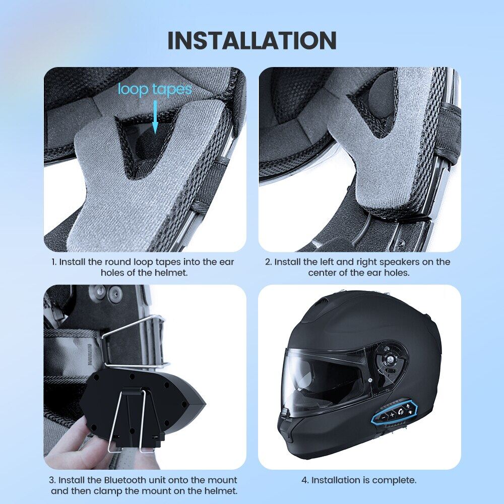 Motorcycle Helmet Bluetooth Hands-Free Headset